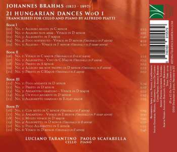 CD Johannes Brahms: 21 Hungarian Dances Woo 1 (Transcribed For Cello And Piano)