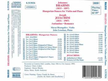 CD Johannes Brahms: Hungarian Dances For Violin And Piano