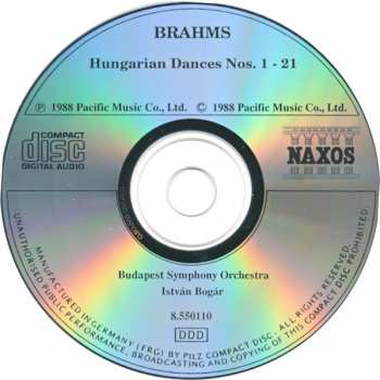 CD Johannes Brahms: Hungarian Dances Nos. 1 - 21