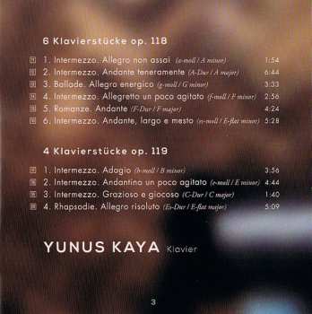CD Johannes Brahms: Klavierstücke Op. 116–119