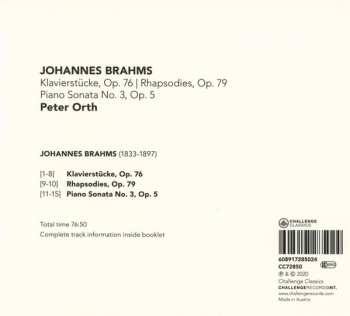 CD Johannes Brahms: Klavierstücke, Op. 76 | Rhapsodies, Op. 79 | Piano Sonata No. 3, Op. 5