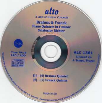 CD César Franck: Piano Quintets (Legendary Performances)