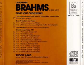 CD Johannes Brahms: Sämtliche Orgelwerke