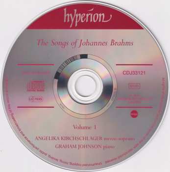 CD Johannes Brahms: The Songs Of Johannes Brahms ~ 1