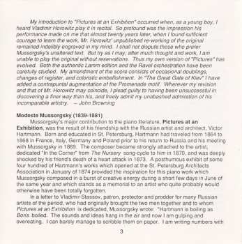 CD Modest Mussorgsky: Pictures At An Exhibition - Sonata(4 Hands), Hopak, Impromptu Passioné