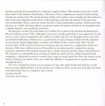 CD John Cage: Music For An Aquatic Ballet · Music For Carillon No. 6