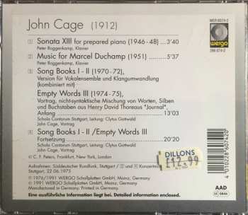 CD John Cage: Sonata XIII / Music For Marcel Duchamp / Song Books I-II / Empty Words III