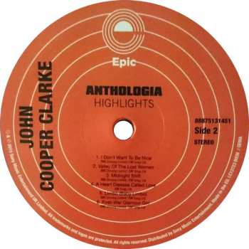 2LP John Cooper Clarke: Anthologia Highlights