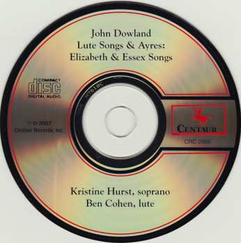 CD John Dowland: Lute Songs & Ayres: Elizabeth & Essex Songs