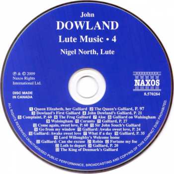 CD Nigel North: Lute Music ● 4 - The Queen's Galliard