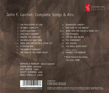 CD John Larchet: Complete Songs & Airs