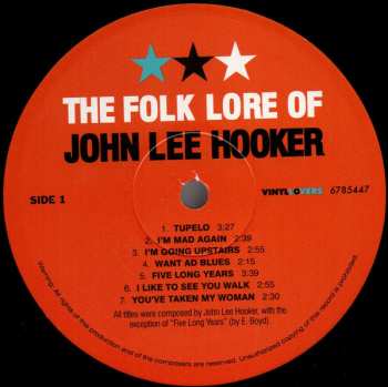 LP John Lee Hooker: The Folk Lore Of John Lee Hooker LTD