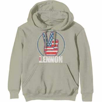 Merch John Lennon: Sweatshirt Peace Fingers Us Flag 