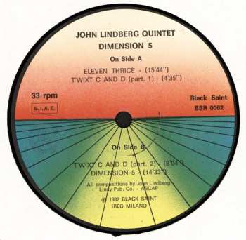 LP John Lindberg Quintet: Dimension 5