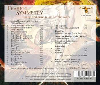 CD William Vann: Fearful Symmetry: Songs And Piano Music By John Sykes  