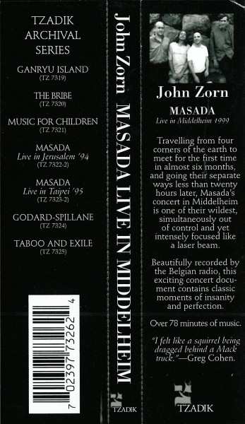 CD John Zorn: Live In Middelheim 1999