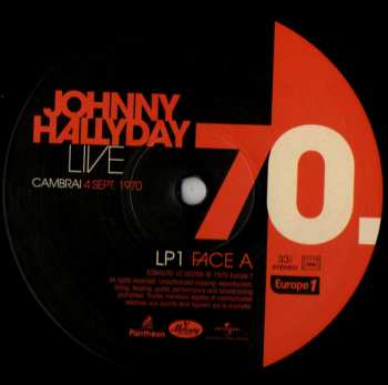 2LP Johnny Hallyday: Johnny Hallyday 70. Live - Cambrai 4 Sept. 1970 LTD | NUM