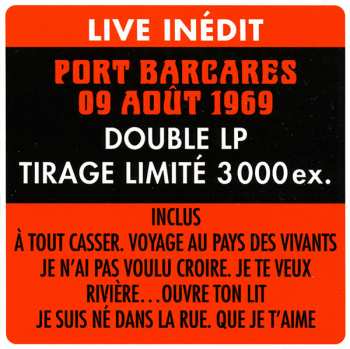 2LP Johnny Hallyday: Live Port Barcarès - 9 Août 1969 LTD