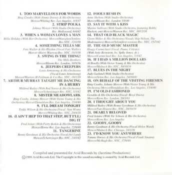 CD Johnny Mercer: The Poetry Of Johnny Mercer (1909-1976) Too Marvellous For Words!