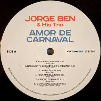 LP Jorge Ben: Amor De Carnaval