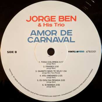 LP Jorge Ben: Amor De Carnaval