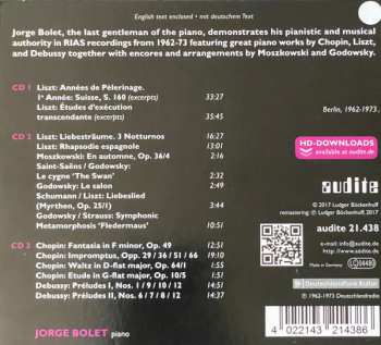 3CD Jorge Bolet: Liszt | Chopin | Moszkowski | Saint-Säens | Godowsky | Schumann (The RIAS Recordings Vol.I)