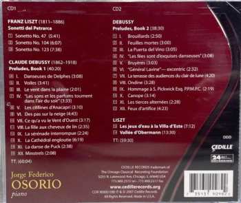 2CD Claude Debussy: Preludes Books I & II / 3 Sonetti Del Petrarca / Les Jeux D'eaux À La Villa D'Este / Vallée D'Obermann