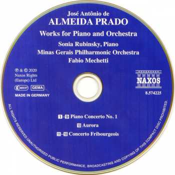 CD Sonia Rubinsky: Almeida Prado: Works For Piano And Orchestra