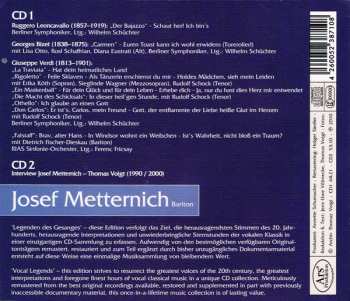 2CD Josef Metternich: Legenden des Gesanges, Vol.10 (Arien Und Szenen Aus Opern / Interview)