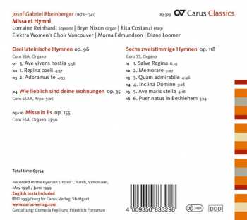 CD Josef Rheinberger: Missa Et Hymni DIGI