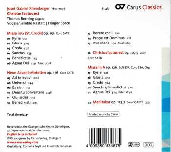 CD Josef Rheinberger: Christus factus est