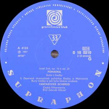 LP The Czech Philharmonic Orchestra: Orchestrální Skladby - Pohádka = A Tale (Radúz And Mahulena) / Fantastické Scherzo = Fantastic Scherzo