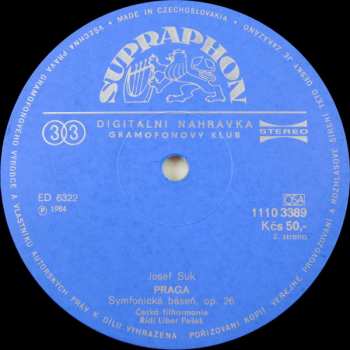 LP The Czech Philharmonic Orchestra: Praga / Pohádka = A Fairy-Tale