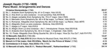 CD Joseph Haydn: 10 Kleine Klavierstücke; 24 Menuetti