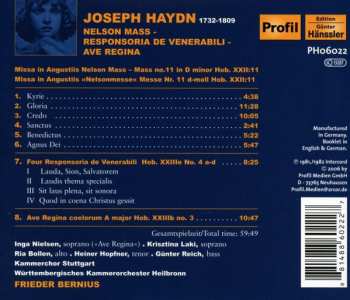 CD Joseph Haydn: Nelson Mass (Mass In D Minor Hob.XXII:11); Responsoria De Venerabili; Ave Regina