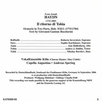 3CD Joseph Haydn: Il Ritorno Di Tobia (Oratorio In Two Parts)