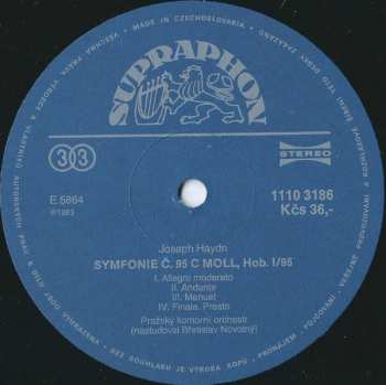 LP Prague Chamber Orchestra: Londýnské Symfonie Č.102, Č.95 (83/1)
