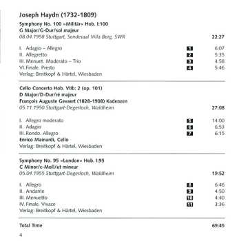 CD Joseph Haydn: Symphony No. 100 G Major »Militär-Sinfonie«, Concert For Violoncello And Orchestra Op. 101 D Major, Symphony No. 95 C Minor »Londoner-Sinfonie«