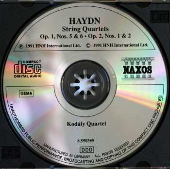 CD Joseph Haydn: String Quartets Op. 1, Nos. 5 & 6 - Op. 2, Nos. 1 & 2