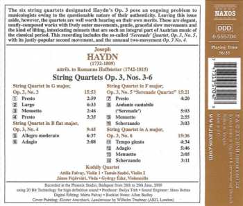 CD Joseph Haydn: String Quartets Op. 3, Nos. 3-6 (Attrib. To Romanus Hoffstetter)