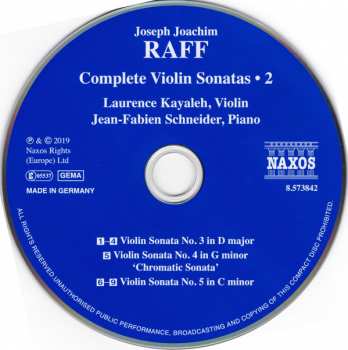 CD Joseph Joachim Raff: Complete Violin Sonatas • 2