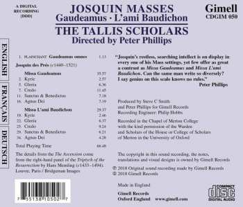 CD Josquin Des Prés: Missa Gaudeamus; Missa L'ami Baudichon
