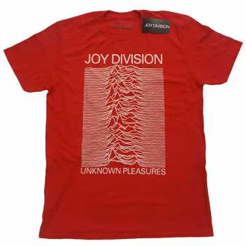 Merch Joy Division: T-shirt Unknown Pleasures White On Red 