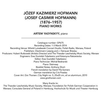 CD Josef Hofmann: Piano Works
