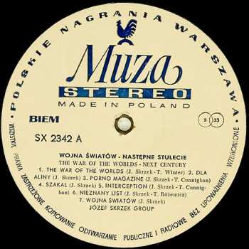 LP Józef Skrzek: Wojna Światów - Następne Stulecie
