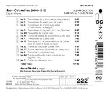 SACD Juan Cabanilles: Organ Works