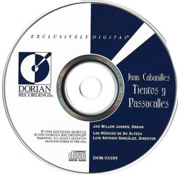 CD Jan Willem Jansen: Tientos y Passacalles