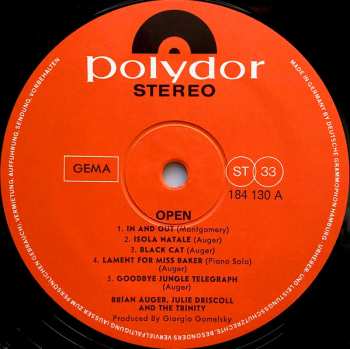LP Julie Driscoll, Brian Auger & The Trinity: Open