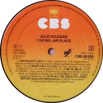 LP Julio Iglesias: 1100 Bel Air Place