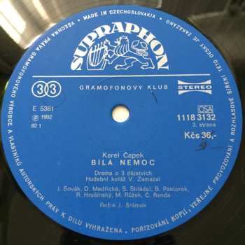 3LP Karel Čapek: Bílá Nemoc
